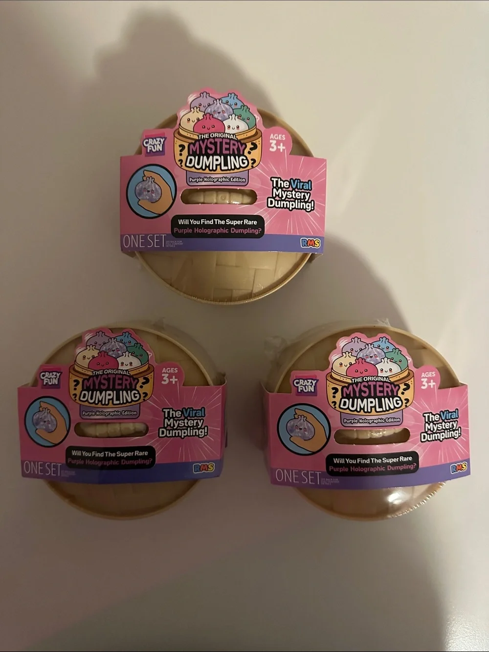 Rare Viral RMS Mystery Dumplings- Purple Holographic-Set of 3